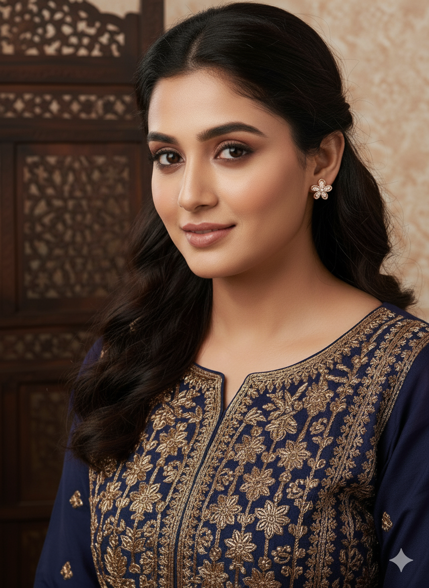 142 pcs 2 (2) AD Earring (Rose Gold) - Image 1