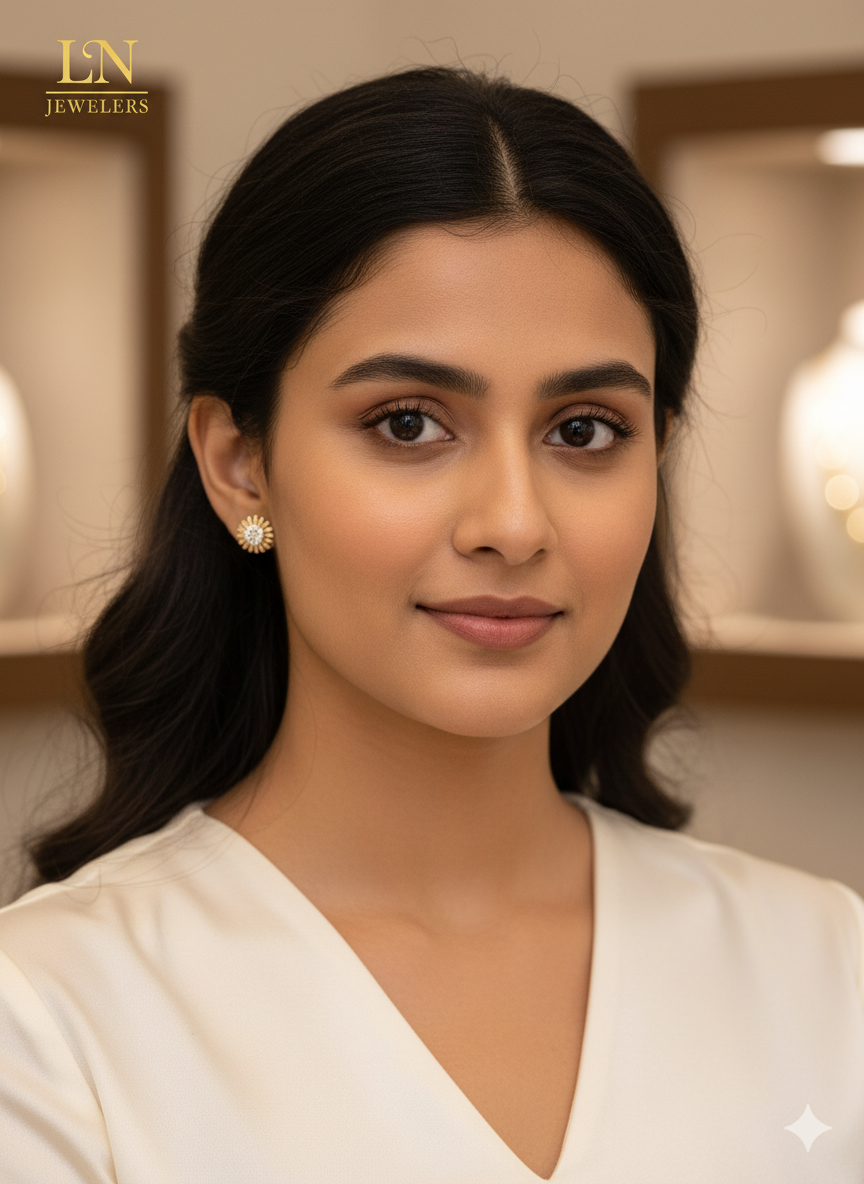 142 pcs 3 (3) AD Earring (Rose Gold) - Image 1