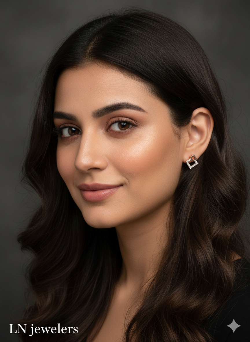 148 pcs 3 (4) AD Earring (Rose Gold) - Image 1