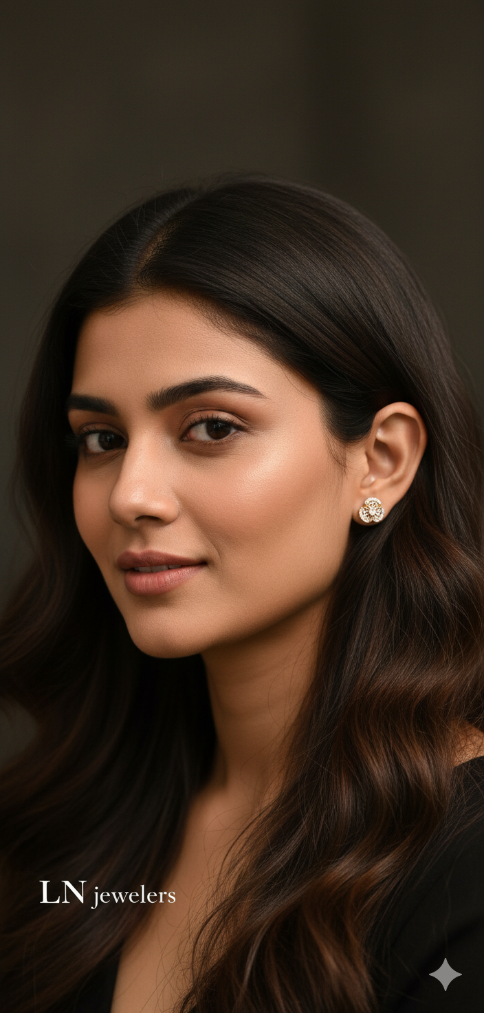 254 pcs 3 (6) AD Earring (Rose Gold) - Image 1